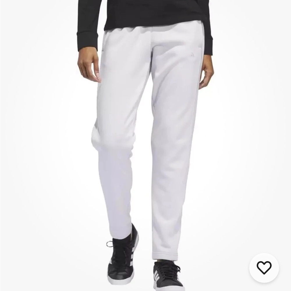 NWT adidas Women’s Relaxed Fit Tapered Legs Fleece white Pant‎